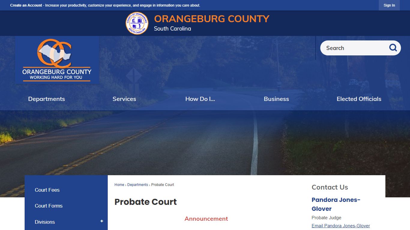 Probate Court | Orangeburg County, SC