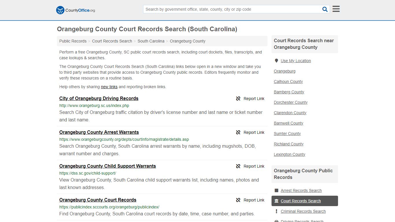 Orangeburg County Court Records Search (South Carolina)